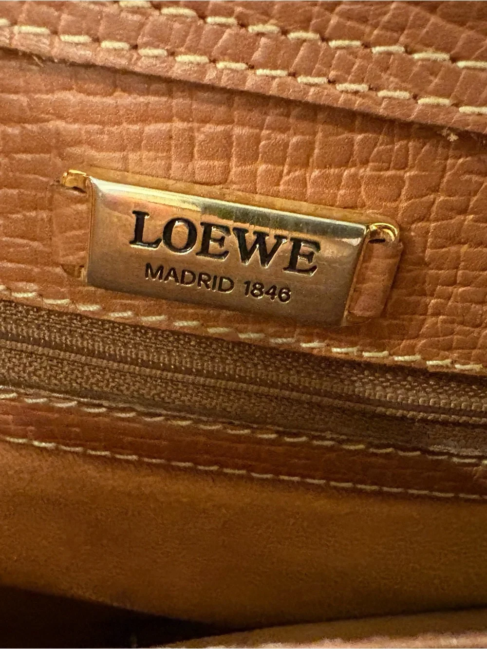 LOEWE Shoulder Tote Bag Brown Grain Leather - Picture 12 of 12
